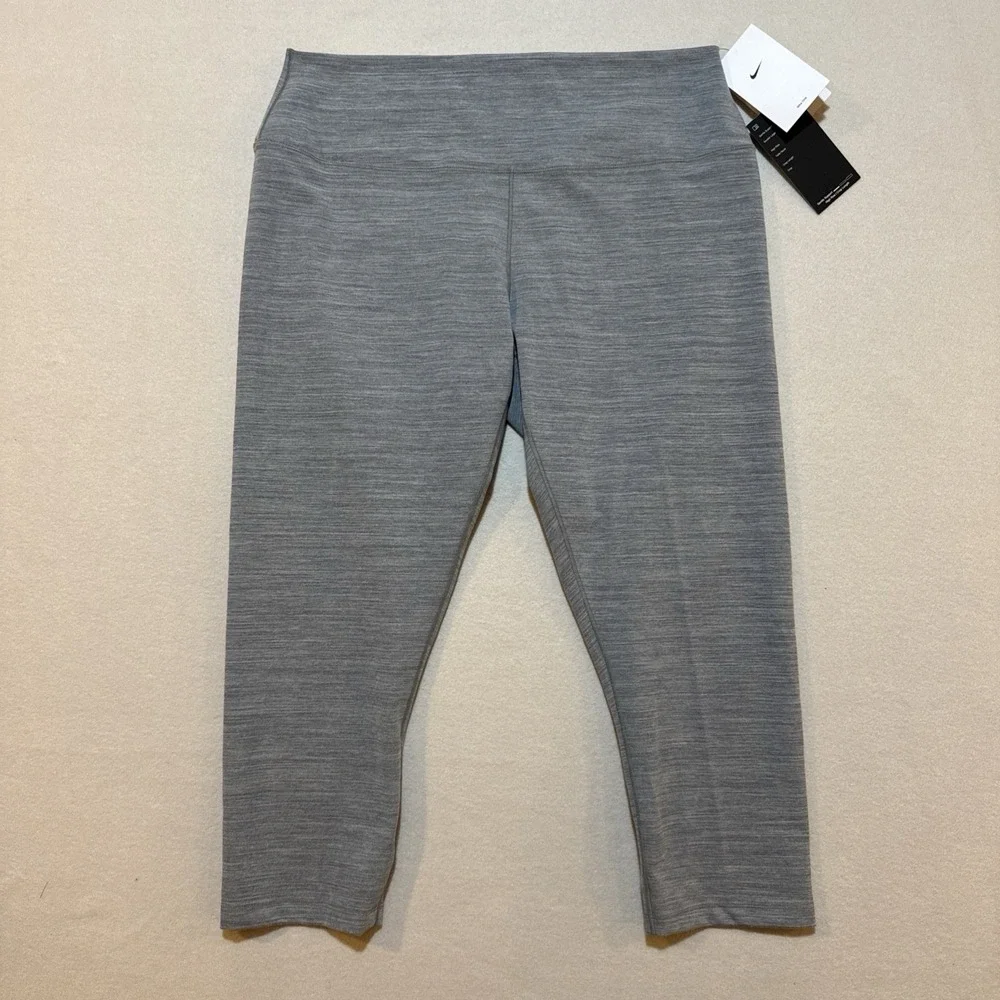 Nike Dri-fit Training Legging‎ High Rise Crop Gray XXL Gentle Support FN3236-084